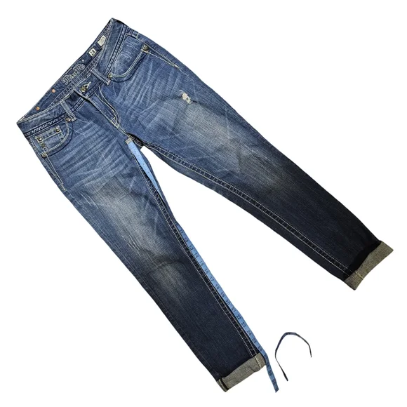 Miss Me Blue Skinny Jeans with Ornate Embellishments - Picture 6 of 8